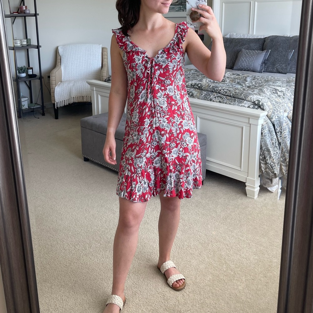 American Eagle Flutter Sleeve Floral Dress XS